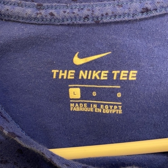 Nike Swoosh T Shirt, Large Logo, Speckled Look, Blue, Mens, Active, Large - Picture 3 of 4